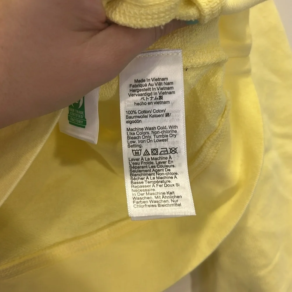 J Crew Magic Rinse Half Zip Sweatshirt Butter Yellow